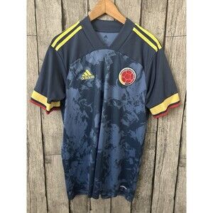Adidas Colombia National Team 2020 Away Soccer Jersey Blue Federación Colombiana